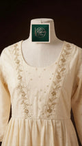 Elegant Ivory Gold-Embellished Churidar Top