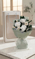 Luxury Preserved Rose Bouquet with Box –WHITE