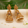 Traditional Gold Plated Lakshmi Temple Jhumka Earrings