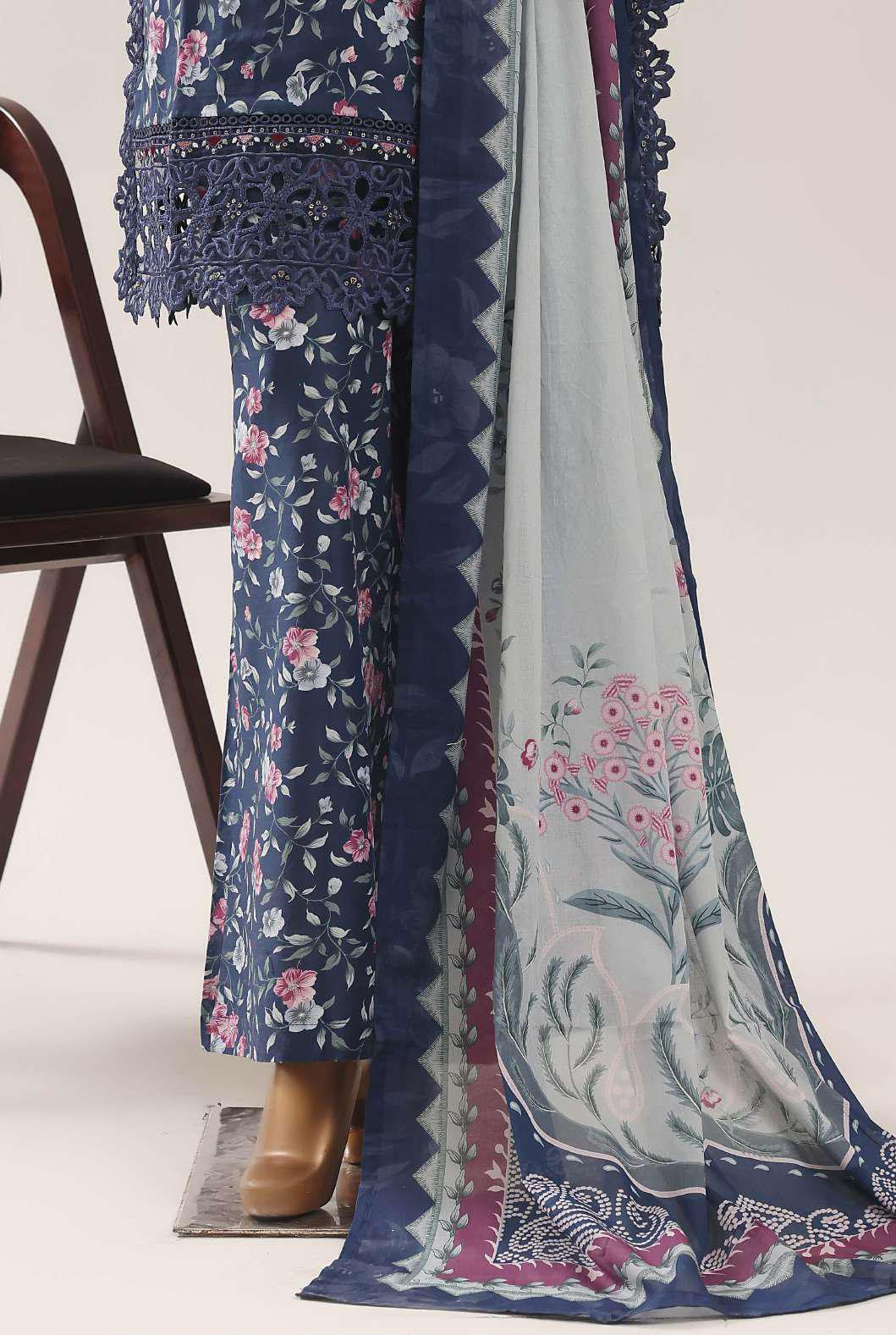 SADABAHAR | Festive Embroidered Lawn 3-Piece Stitched Suit – VSBL03