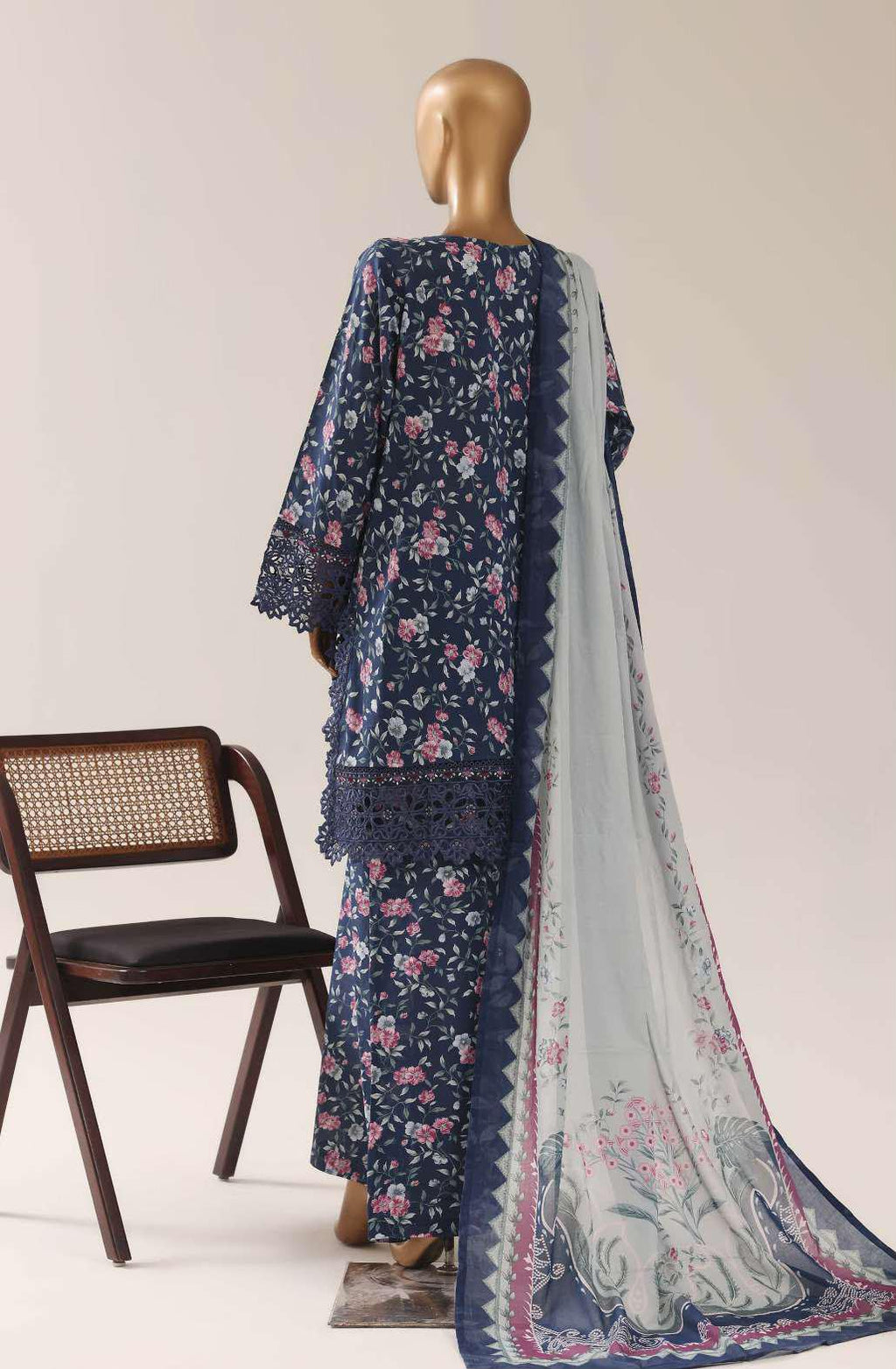 SADABAHAR | Festive Embroidered Lawn 3-Piece Stitched Suit – VSBL03