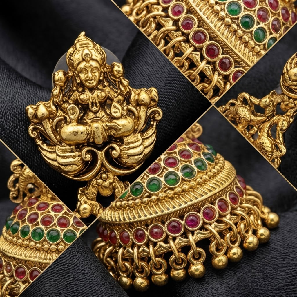 South Indian Traditional Temple Earrings