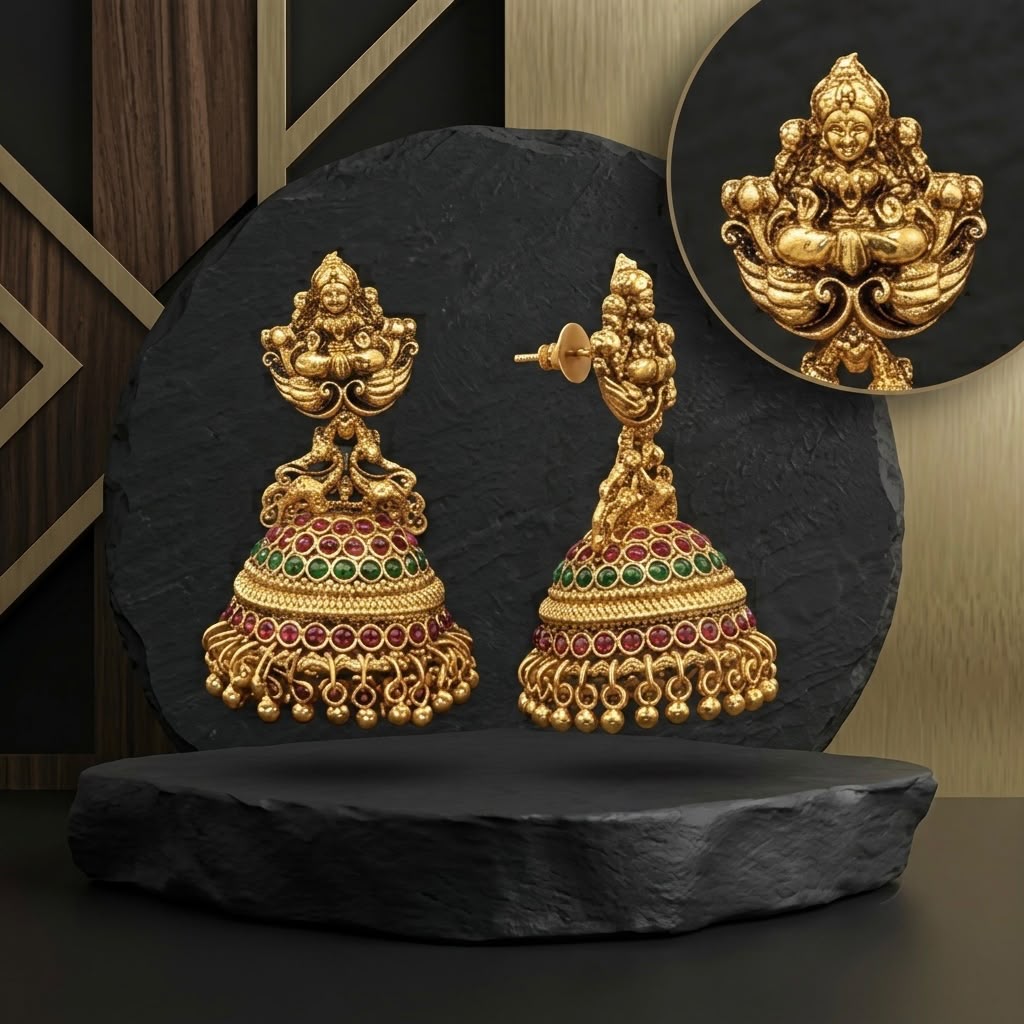 South Indian Traditional Temple Earrings