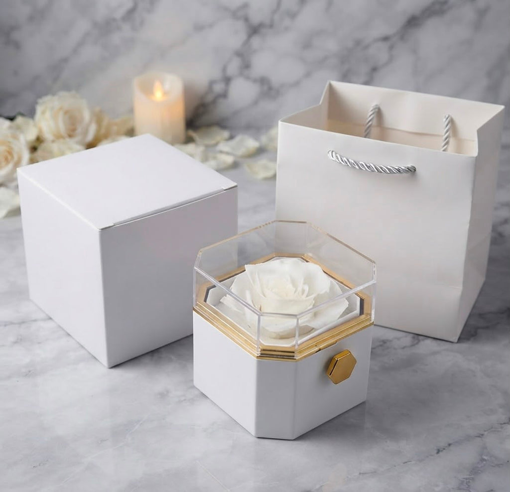 Veloura Preserved Flower Gift Box – WHITE