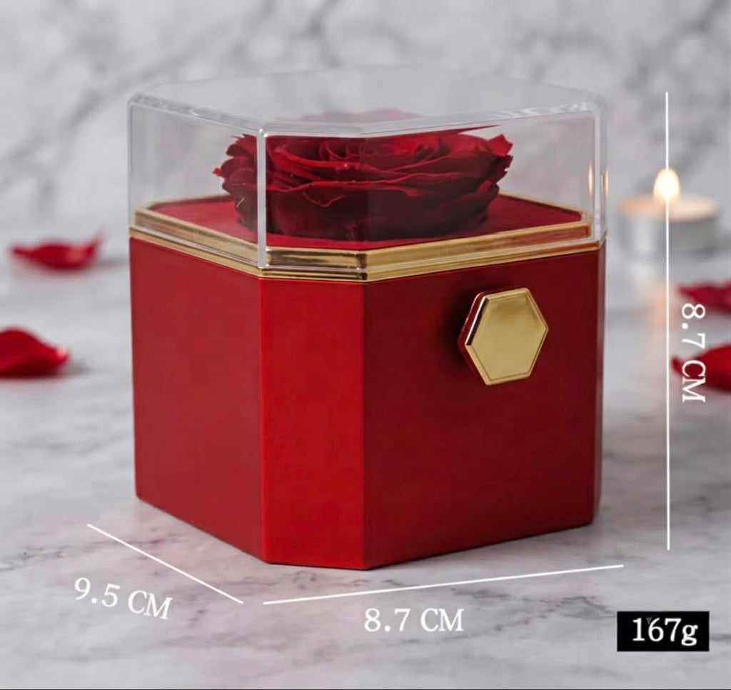 Veloura Preserved Flower Gift Box – RED