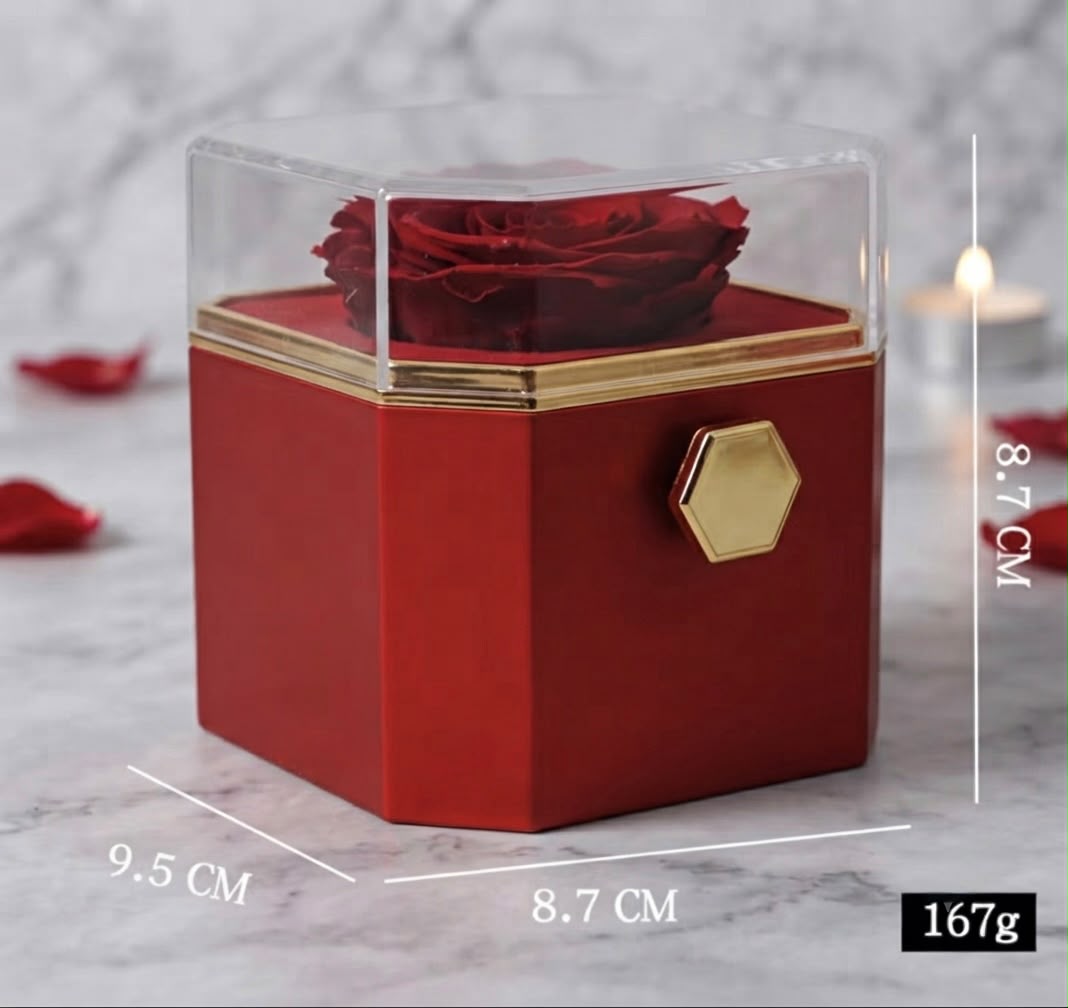 Veloura Preserved Flower Gift Box – RED