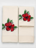 Kerala Set Mundu – Traditional Kasavu 2 Piece Set with Sacred Hibiscus