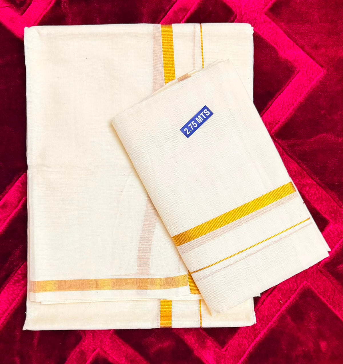 Kerala Set Mundu – Traditional Kasavu 2 Piece Set