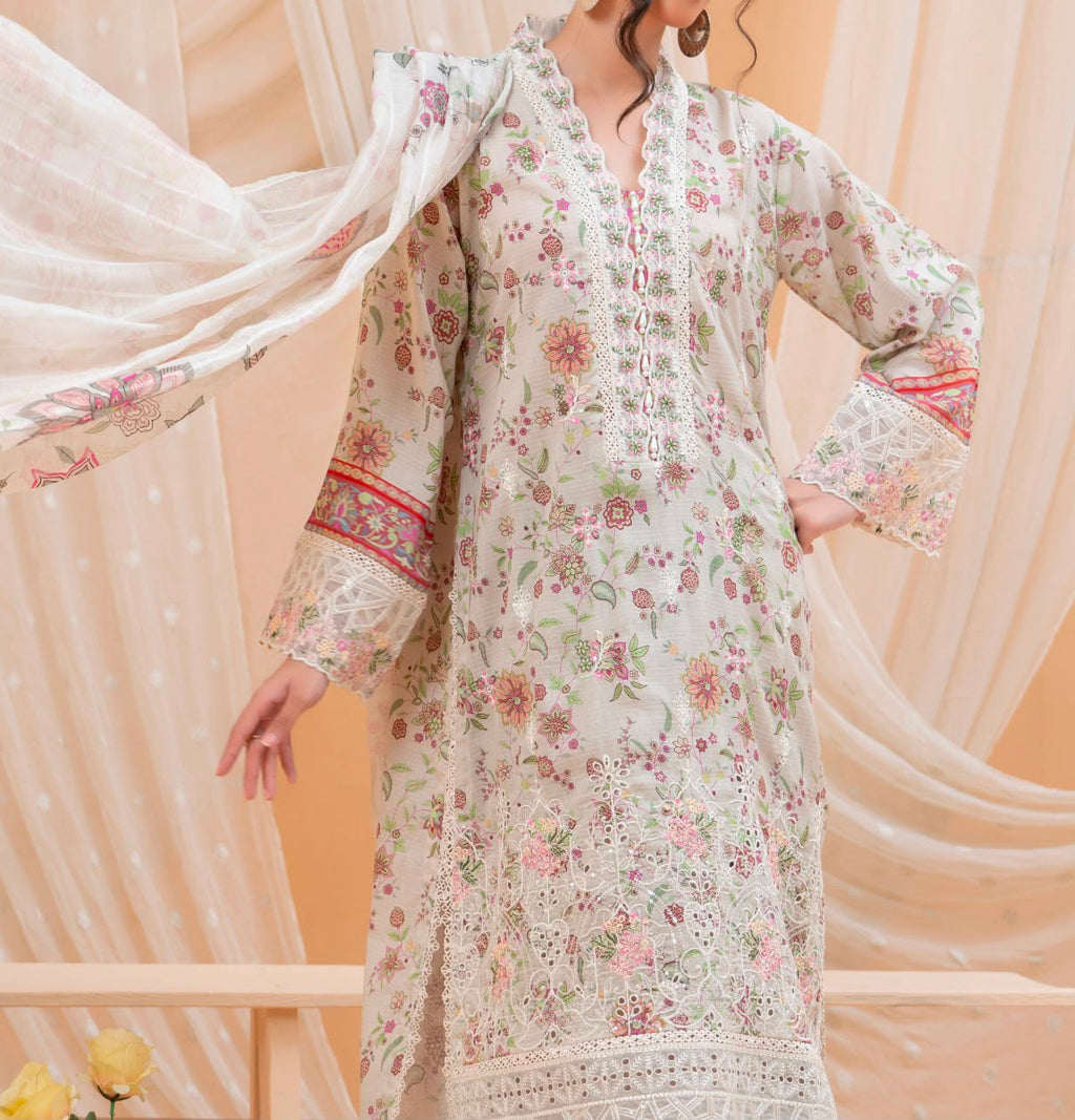 Floral Digital Print 3-Piece Lawn Suit