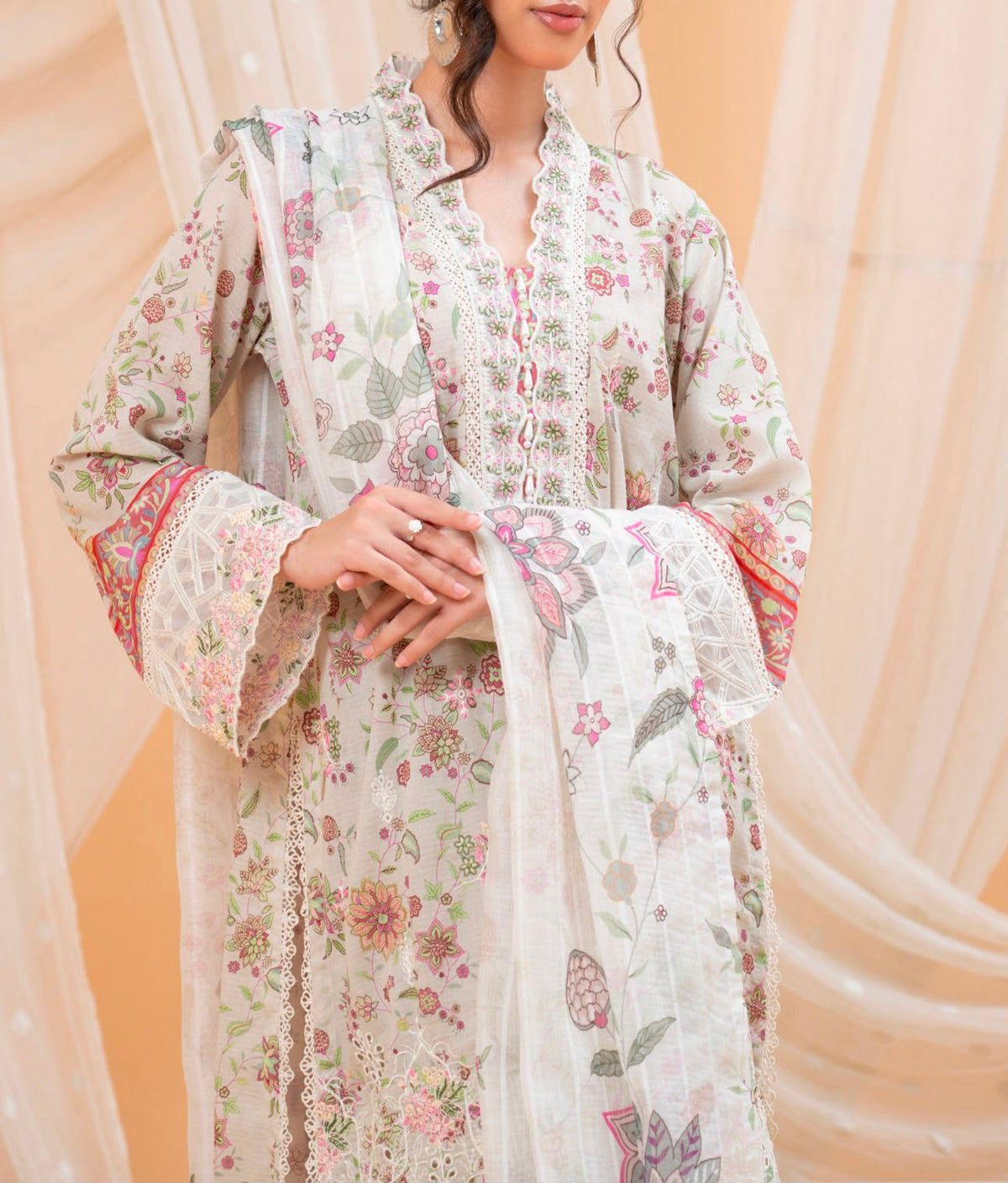 Floral Digital Print 3-Piece Lawn Suit