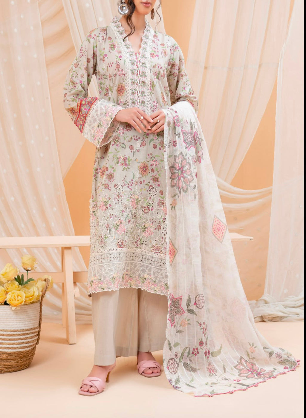 Floral Digital Print 3-Piece Lawn Suit