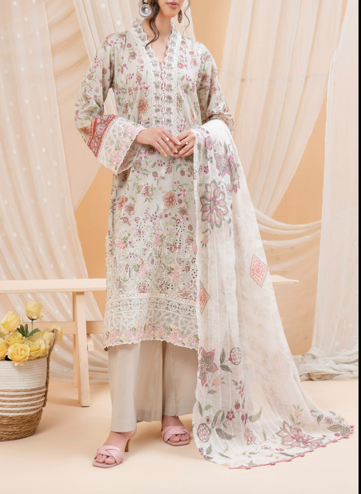Floral Digital Print 3-Piece Lawn Suit