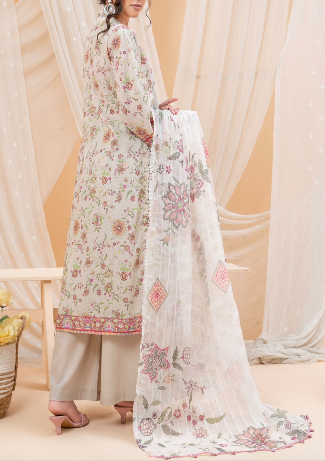 Floral Digital Print 3-Piece Lawn Suit