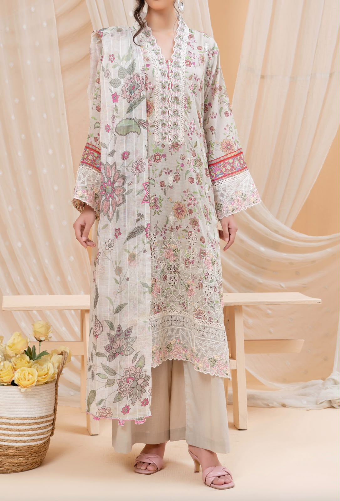 Floral Digital Print 3-Piece Lawn Suit