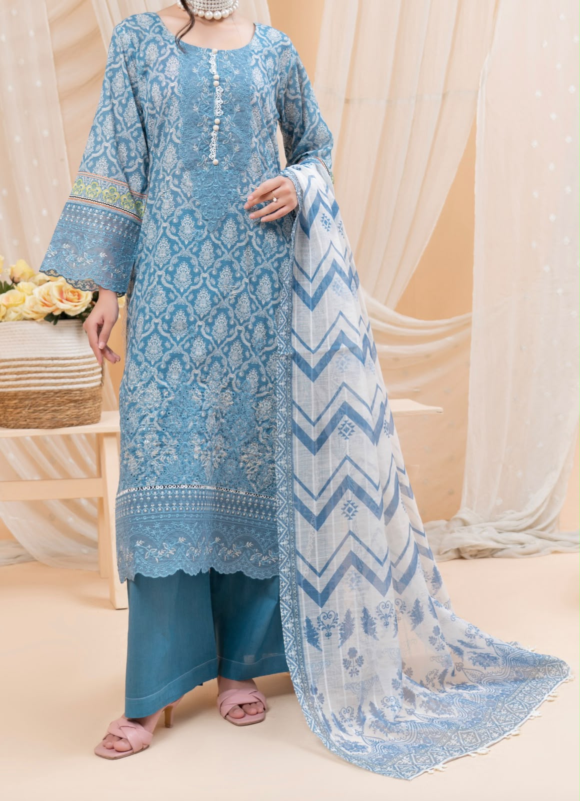 Floral Digital Print 3-Piece Lawn Suit