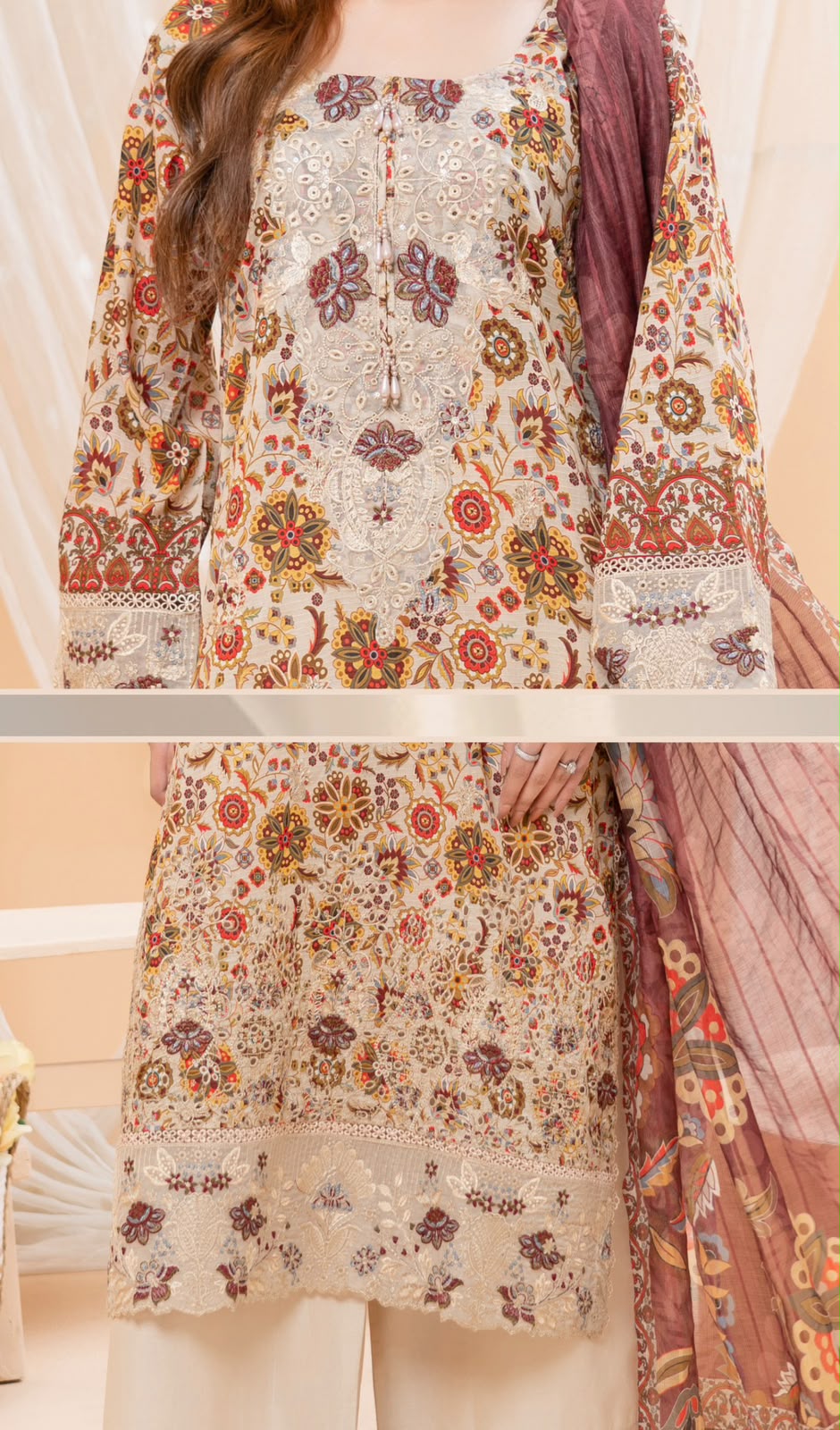 Floral Digital Print 3-Piece Lawn Suit