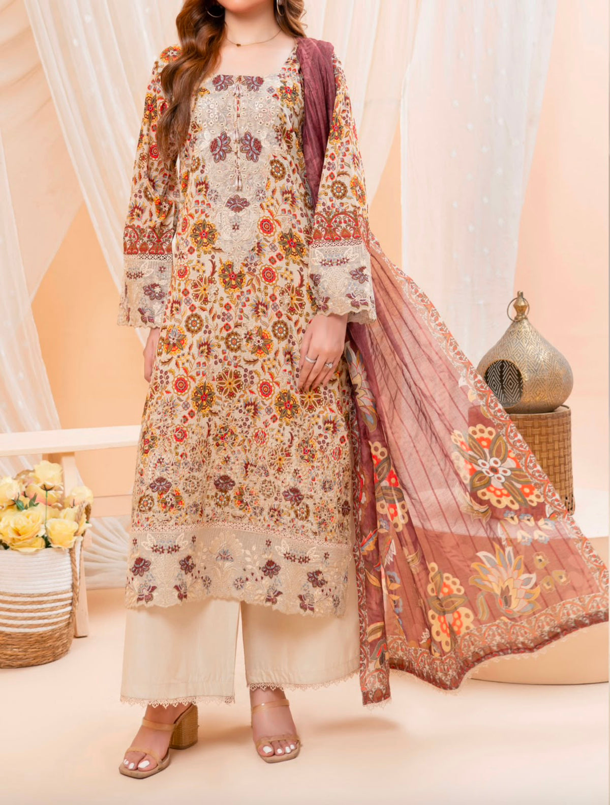 Floral Digital Print 3-Piece Lawn Suit