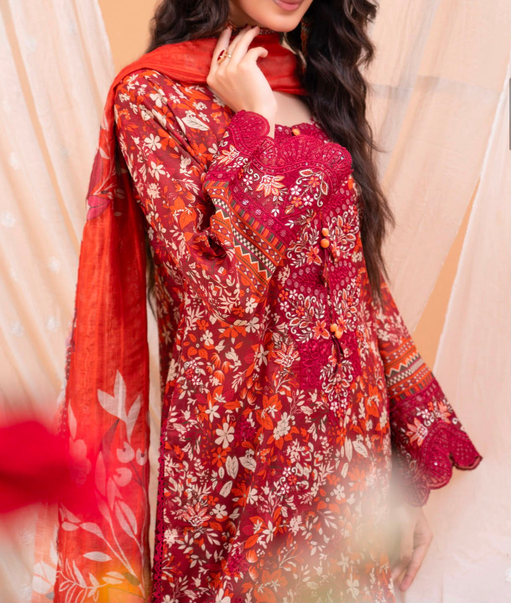 Floral Digital Print 3-Piece Lawn Suit