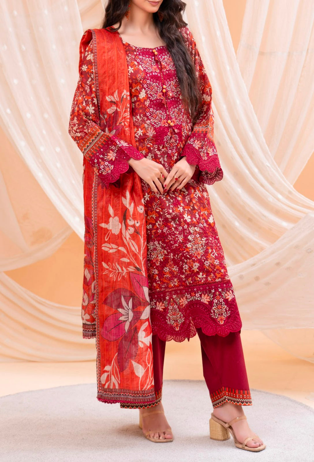 Floral Digital Print 3-Piece Lawn Suit
