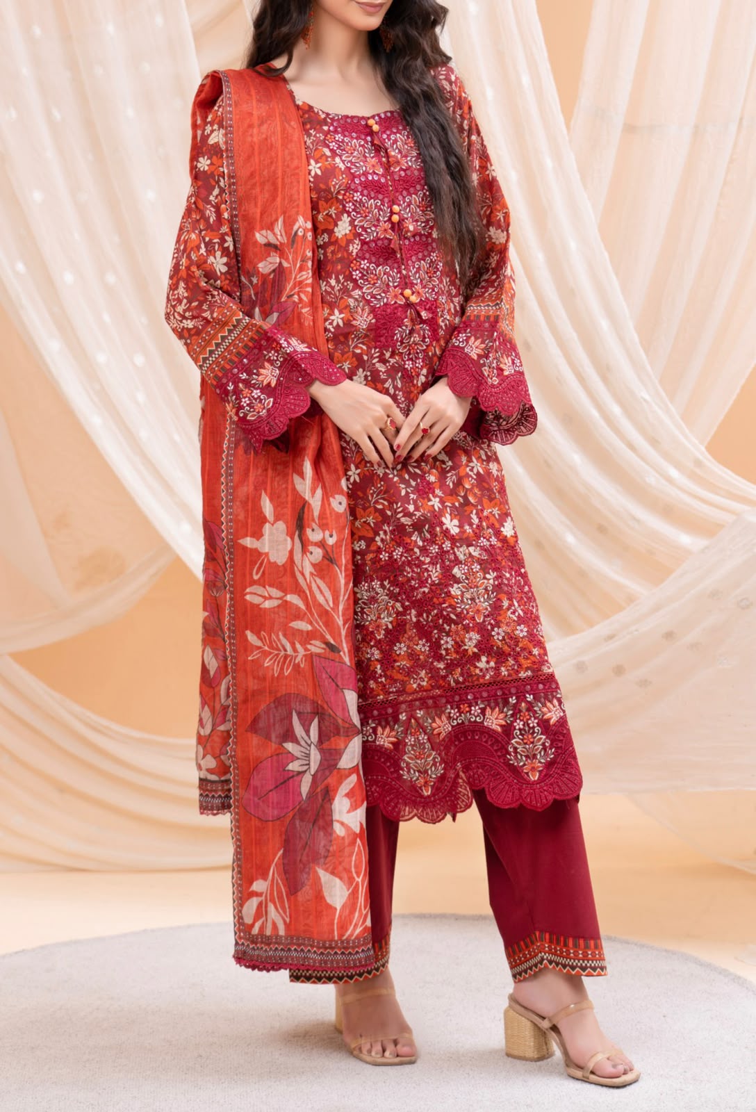 Floral Digital Print 3-Piece Lawn Suit
