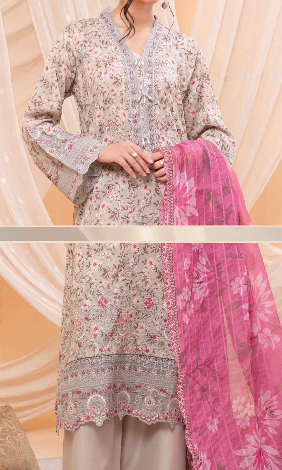 Floral Digital Print 3-Piece Lawn Suit