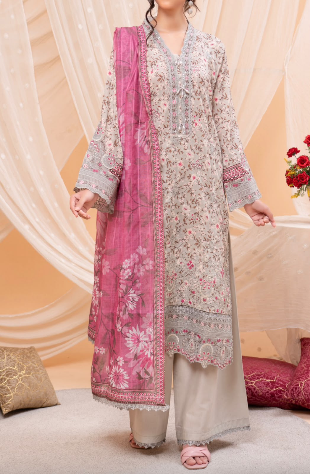 Floral Digital Print 3-Piece Lawn Suit