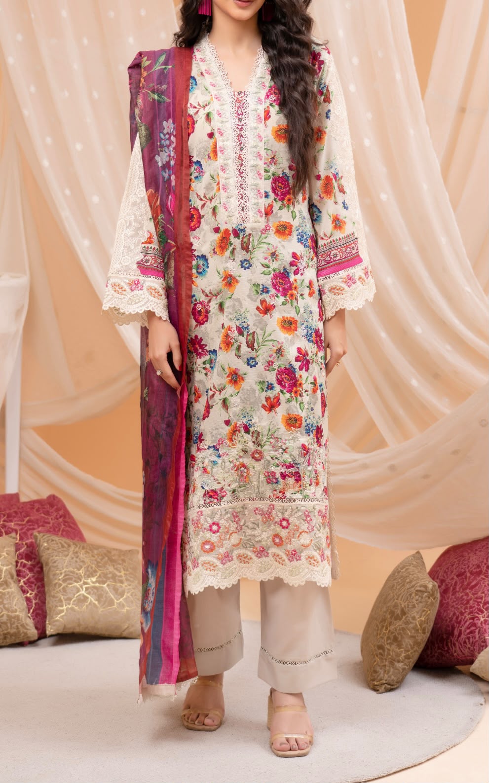 Floral Digital Print 3-Piece Lawn Suit