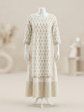 Elegant Printed Cotton Layered Kurti with Side Ties (WHITE)