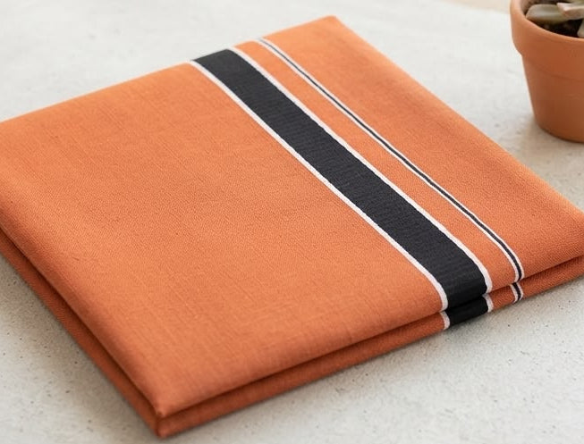 Cotton Regular Kavi Single Dhoti with Black Border (KAVI MUNDU)