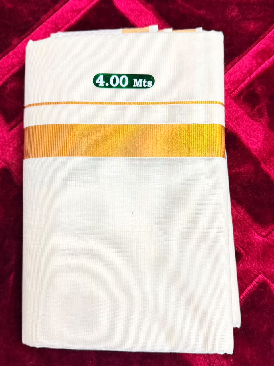 Kasavu Mundu with Gold Zari Border(DHOTI)